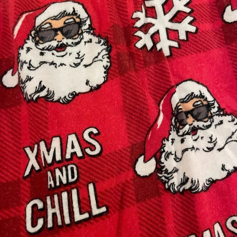 Xmas and Chill Santa Christmas Pajama Pants Size Large